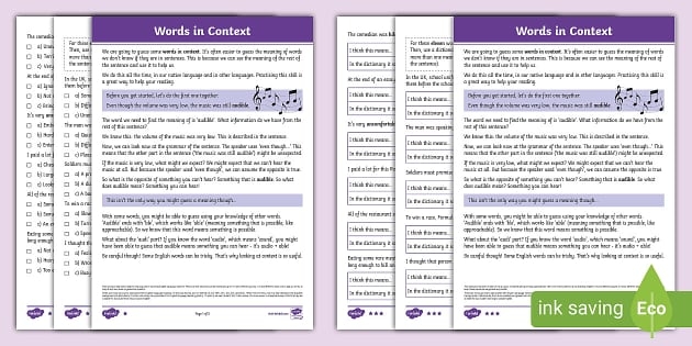 Sixth grade students completing a worksheet exercise on matching language to appropriate contexts for different situations