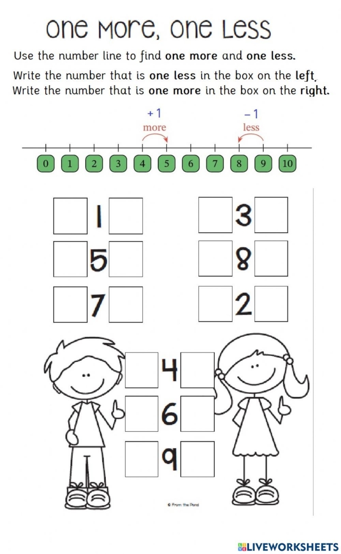 Matching Numbers One More Worksheet for Pre-K Math Practice 24 Pre-K student working on a worksheet for adding one more to numbers