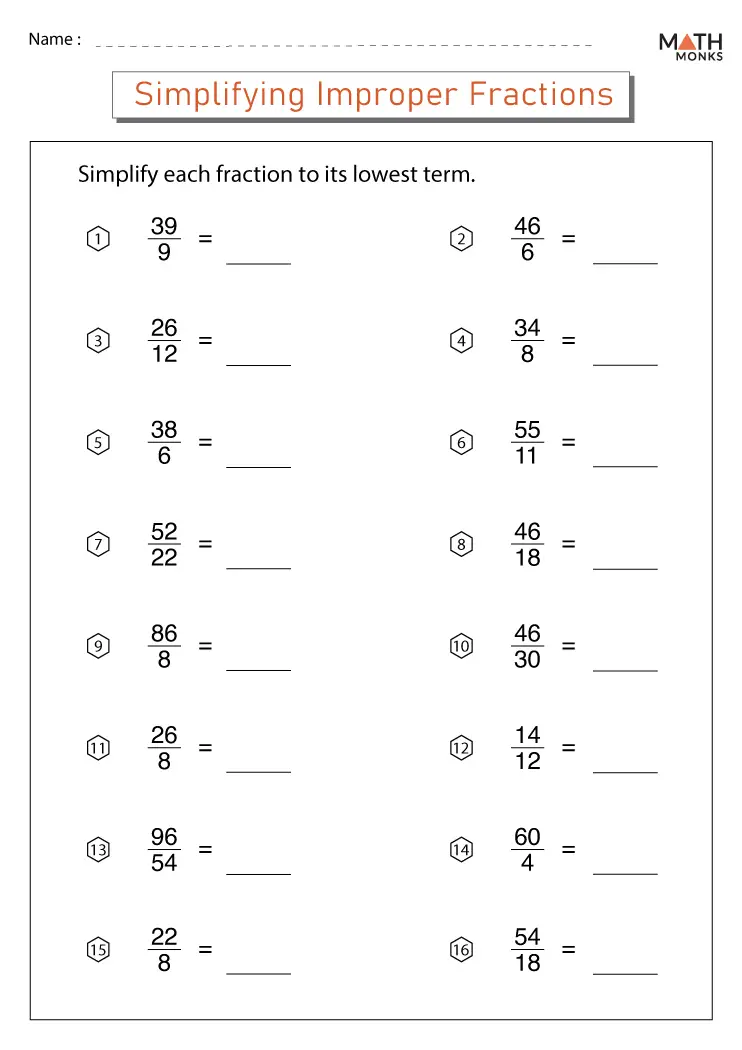 Colorful worksheet for converting improper fractions, ideal for fourth-grade students. A creative way to learn about mixed numbers through coloring. A fun worksheet for fourth graders to convert improper fractions into mixed numbers and color corresponding shapes. Engaging activity for learning fractions and enhancing math skills.