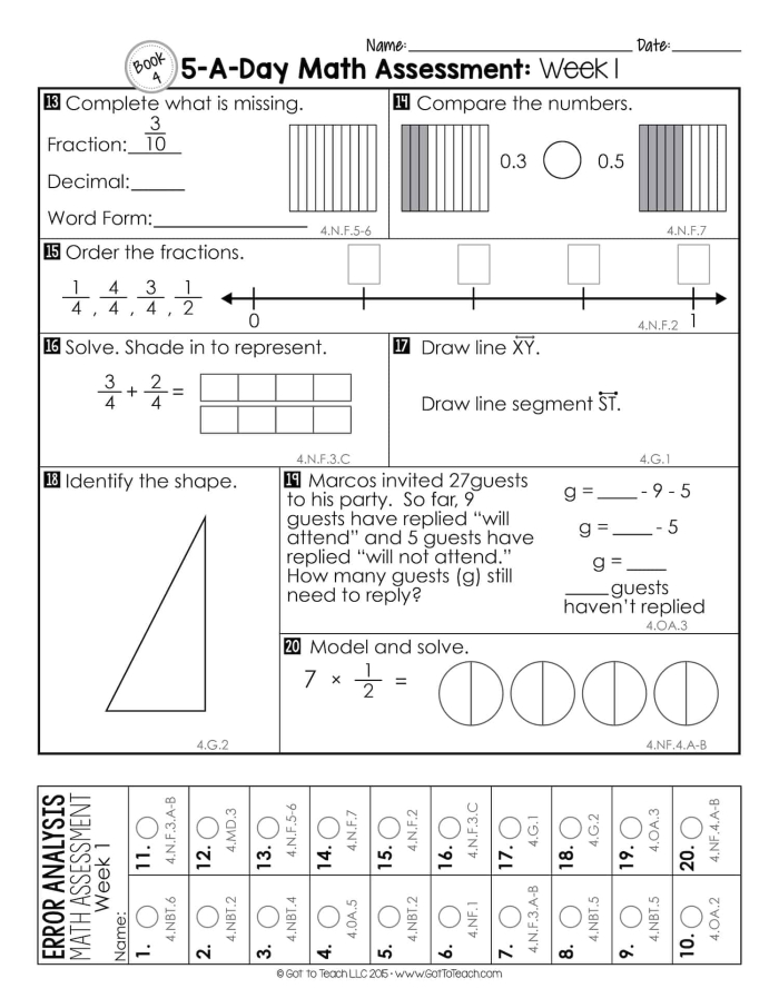 Fourth grade students practicing multiplication and division facts in a math worksheet