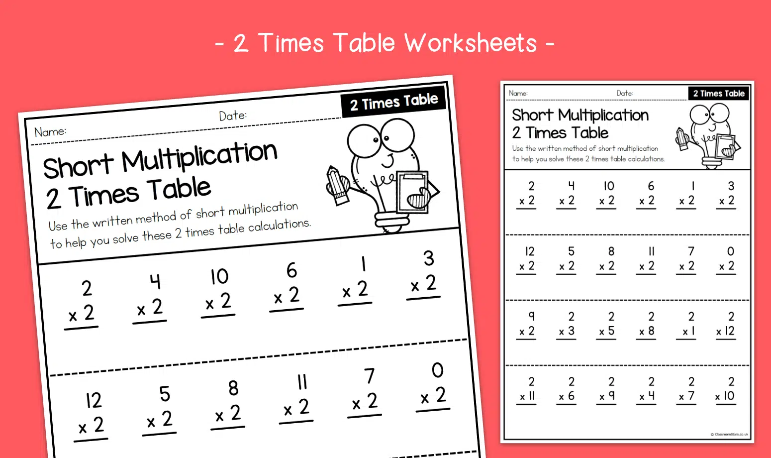 Third grade student working on a Two-Minute Multiplication worksheet with 48 problems