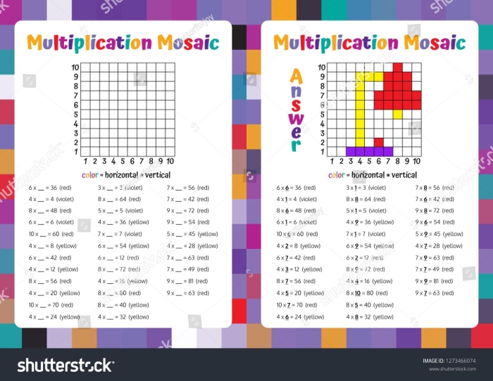 Math Mosaic worksheet featuring two-digit addition and subtraction problems for second graders to solve and color. Engaging math activity for young learners to practice measurement skills.