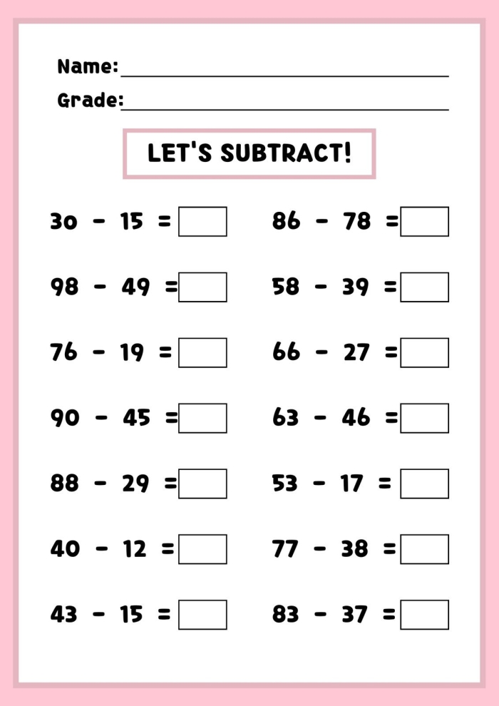 Engaging math practice sheet with 24 one-digit problems for young learners Colorful worksheet for first graders featuring simple addition and subtraction problems