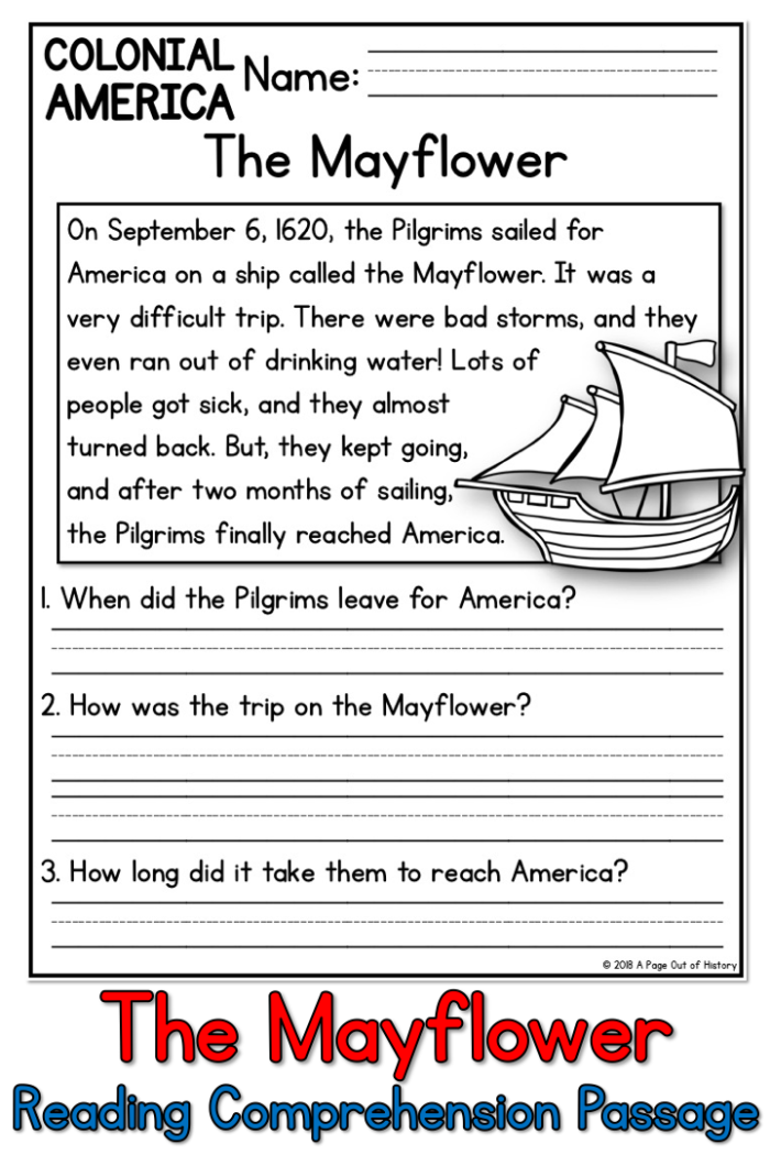 ALT text for a worksheet about The Mayflower, highlighting its significance in Pilgrim history.