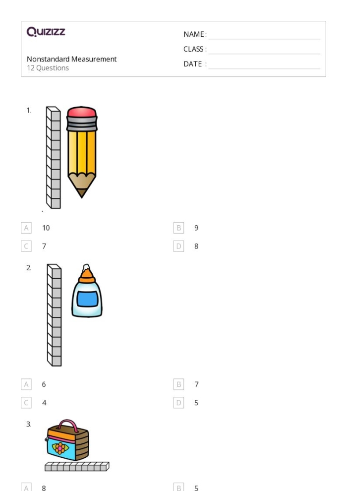 Measurement and Data Review Worksheet 17 for Fifth Grade Assessment Fifth grade students solving measurement and data review problems on a worksheet with graphs and measurement scales
