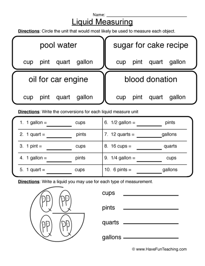 Measurement worksheet for Second Grade Engaging worksheet for second graders to explore cups, pints, and quarts in measurement. Measurement Mania: Cups, Pints, and Quarts worksheet for young bakers.