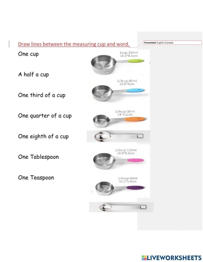 Illustration of the Measuring Cups Madness worksheet for third graders learning about fractions with a cookie theme