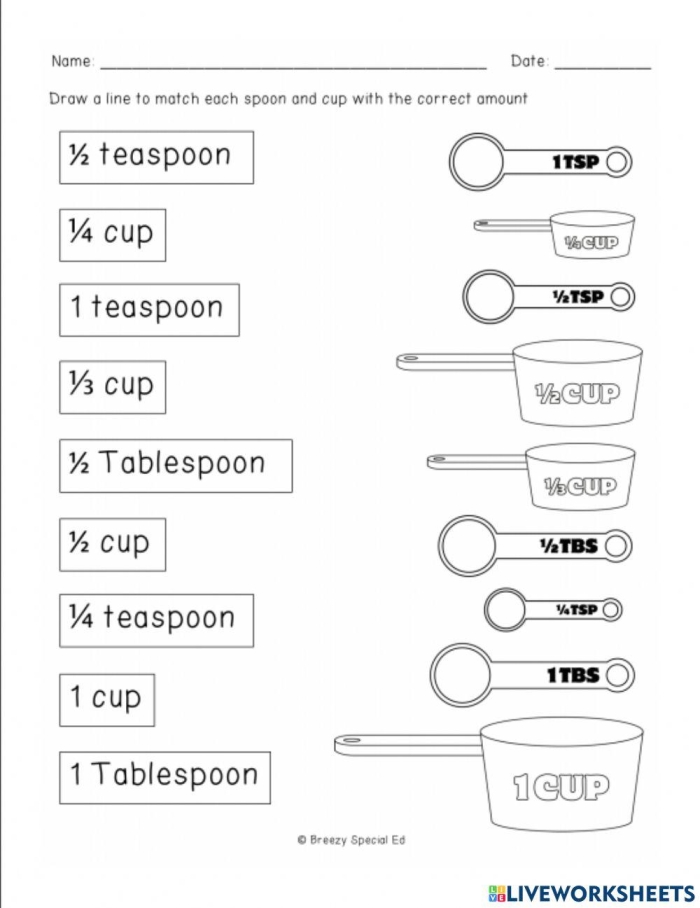 Third-grade students practicing fractions with the Measuring Cups Madness worksheet