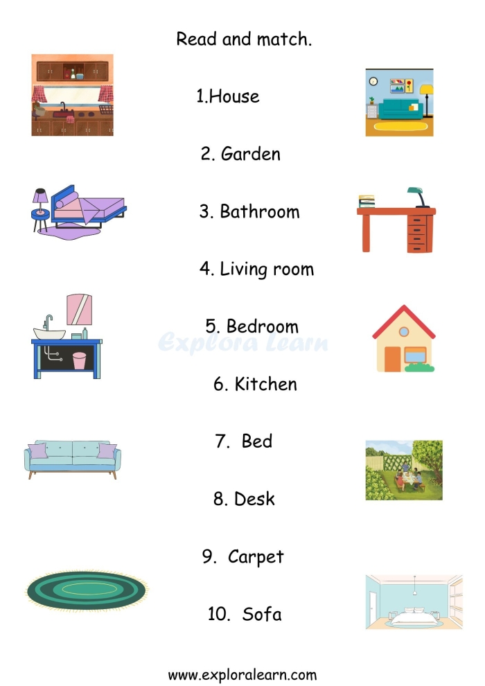 Colorful cutout rulers alongside a house picture for measuring practice in inches. Second-grade measurement worksheet featuring a fun coloring activity.