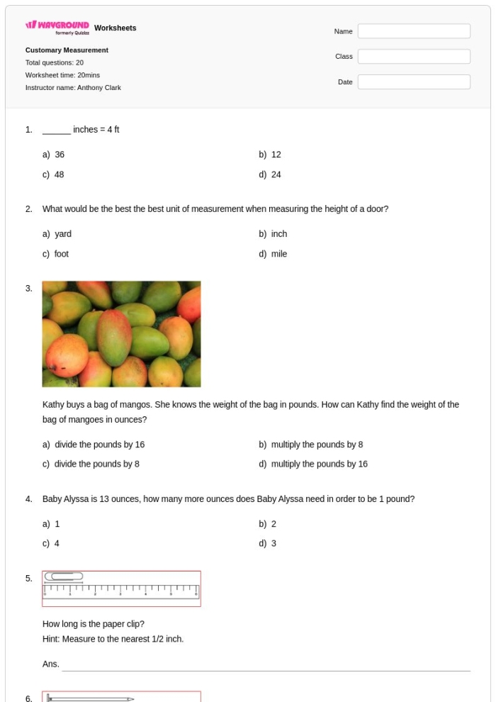 First grade student using a ruler to practice measuring various classroom objects in inches