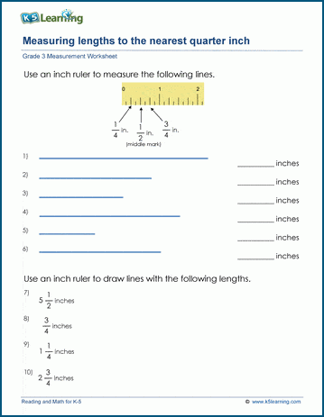 Second grade student using a ruler to measure the height of familiar landmarks on a measurement worksheet