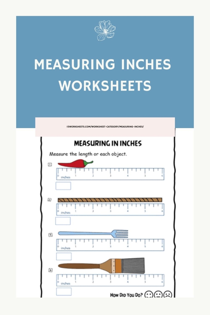 Measuring in inches worksheet for first graders to enhance their measurement skills