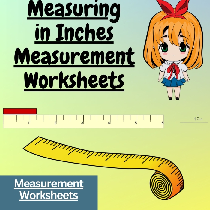 Practice sheet for mastering inch measurements with a ruler in fourth grade Measuring inches worksheet for fourth graders featuring a ruler and measurement examples