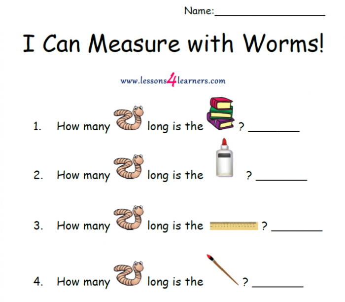 Engaging Measuring Worms Worksheet for Second Grade Colorful second graders measuring worms for a fun geography lesson