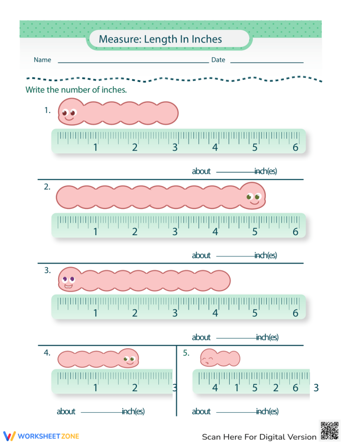 Engaging worksheet for measuring worms to enhance learning in measurement skills Worm measuring activity worksheet for second graders in geography class