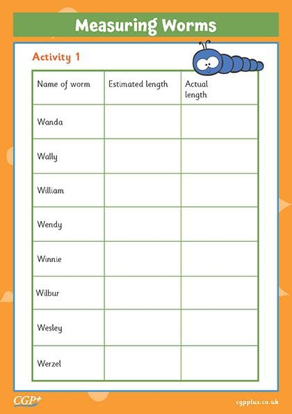 Engaging Measuring Worms Activity for Second Grade Students Colorful worksheet featuring second graders measuring worms for a geography lesson