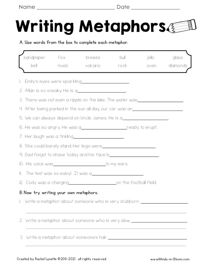 What Is a Metaphor Worksheet for Grade 3 Students Third grade reading worksheet for identifying metaphors by coloring in illustrated logs