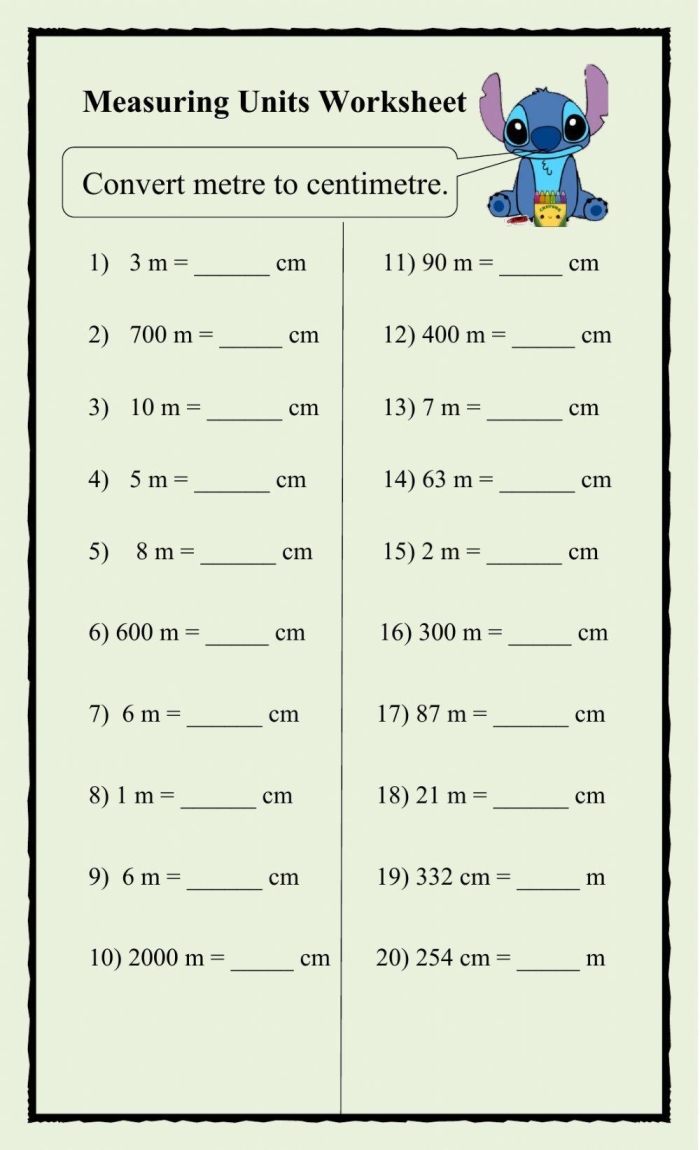 A fifth-grade student navigating a maze of metric units on a worksheet