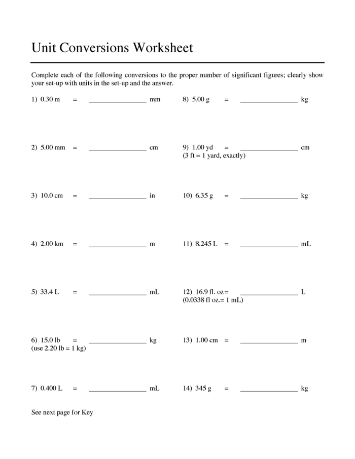 Fifth grade student working on a metric length conversion practice worksheet