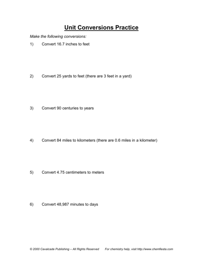 Unit Conversion Practice worksheet for fifth graders focusing on metric length conversions