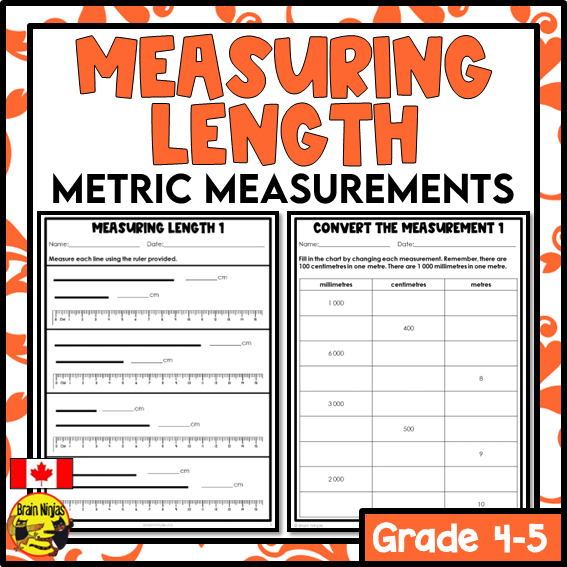 Third grade students practice metric length conversion using a reference chart in this math worksheet