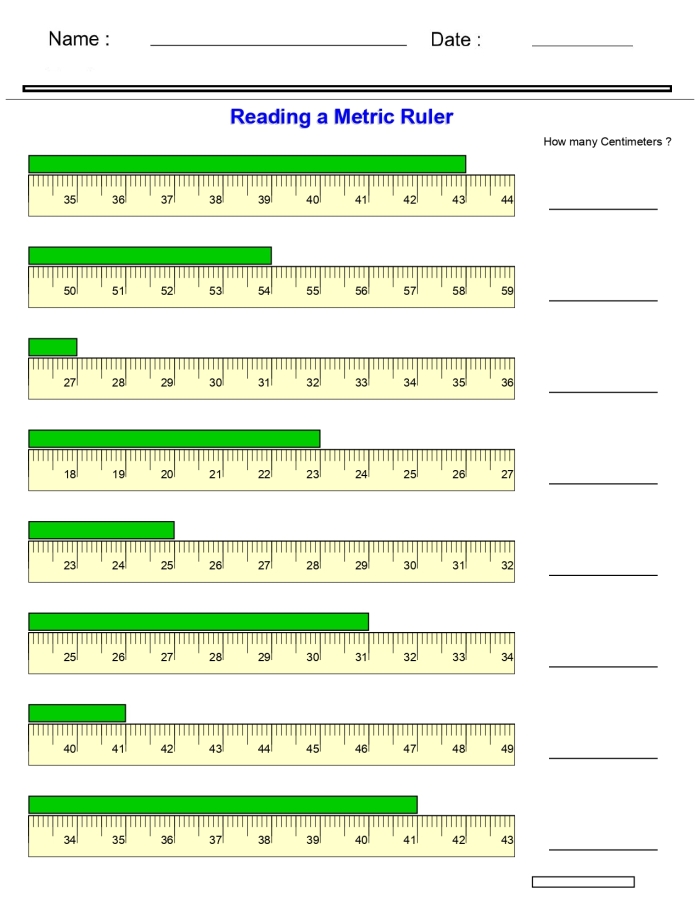 Metric measuring worksheet featuring a candy shop theme for fifth graders
