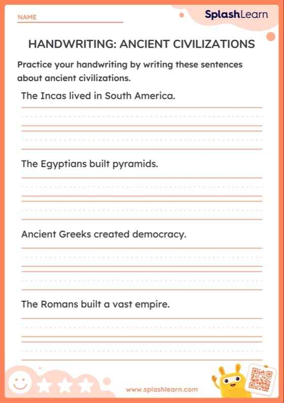 Ancient Middle East Civilizations Lasting Contributions Educational Worksheet for Grade 6 Sixth grade students completing a worksheet about ancient Middle East civilizations and their historical contributions to society