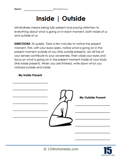 SEL worksheet designed to help students practice their intentions in middle grades Mindfulness Practice worksheet for sixth graders focusing on setting intentions