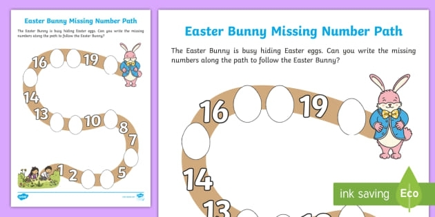 Missing Numbers Egg Escape Math Worksheet for Grade 1 Students Number 13 First grade student completing a number grid to help the character escape their egg in this math worksheet