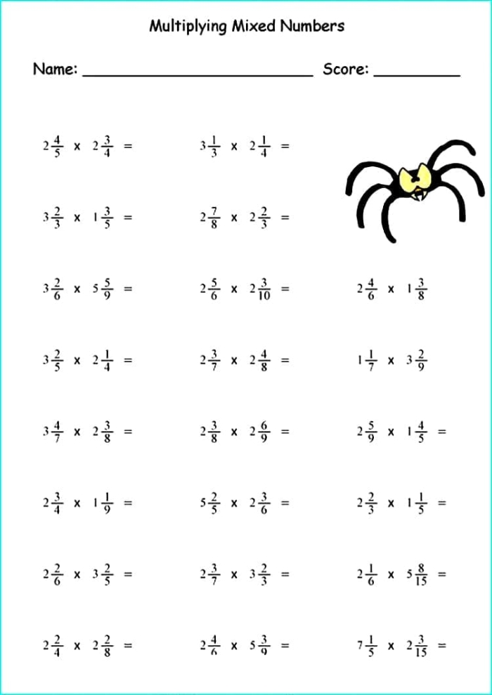 Mixed Numbers Practice Worksheet Number 12 Third grade math worksheet for identifying mixed numbers visually
