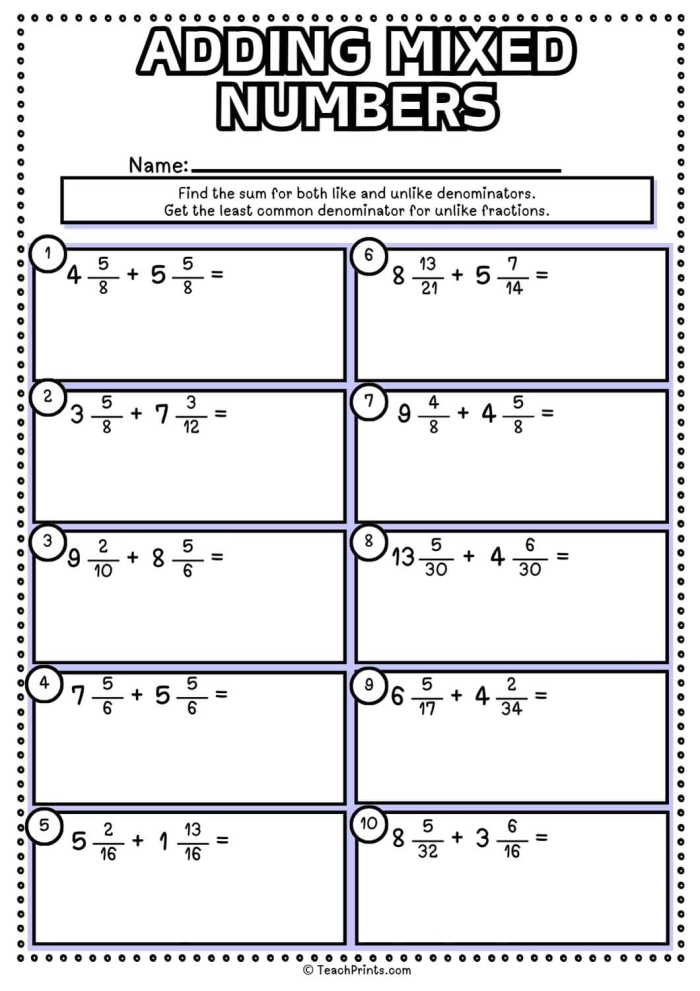 Mixed Numbers Worksheet for Third Graders - Image 2 Worksheet featuring a mixed number for third-grade students to identify