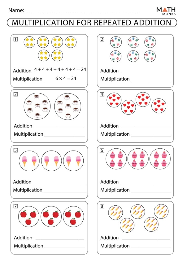 Mixed Math Operations Practice Worksheet for Fourth Grade Number 5 Fourth grade math worksheet featuring 24 mixed operation problems including multiplication addition and subtraction
