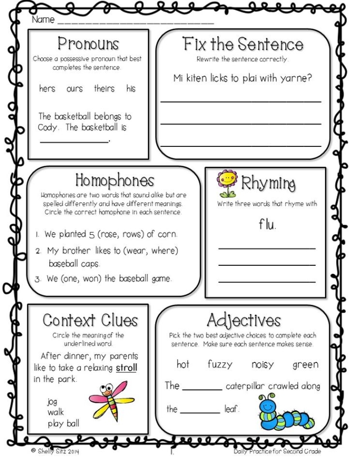 Geography worksheet for Fourth Grade Mixed Review Language Arts Assessment worksheet for fourth graders focusing on language skills. Grade 4 Let's Soar in Language Arts assessment image for educational use.