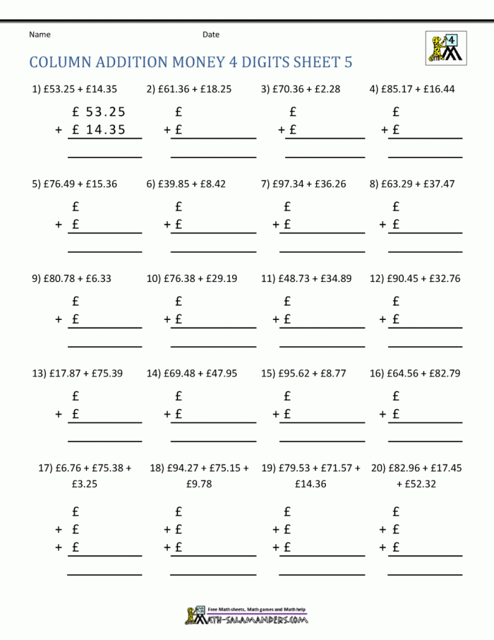 Engaging worksheet image to enhance kids' understanding of money addition and budgeting Money Addition worksheet for second graders featuring coins and dollar bills in a fun exercise