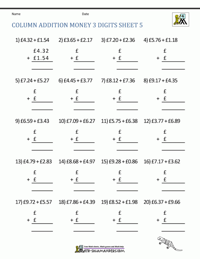 Engaging exercise to enhance children's understanding of money and addition skills Money Addition worksheet for second graders focusing on adding coins and dollars to purchase items