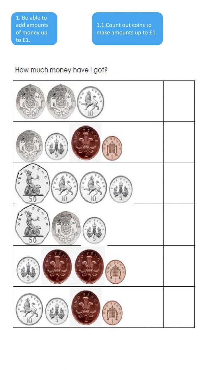 Coin and Dollar Addition Worksheet for Second Grade Number 8 Second grade student completing a coin and dollar addition worksheet