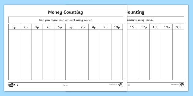 Money Sort Worksheet Number 21 for Kindergarten Math Practice Kindergarten student sorting different coins on a printable money counting worksheet