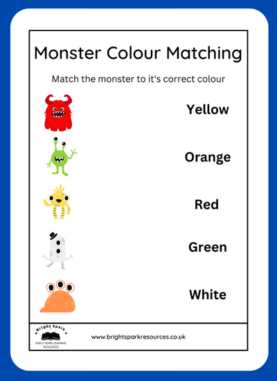 Colorful monster cards for the Monster Match worksheet, designed for first graders. Engaging memory game with spooky creatures for reading practice.