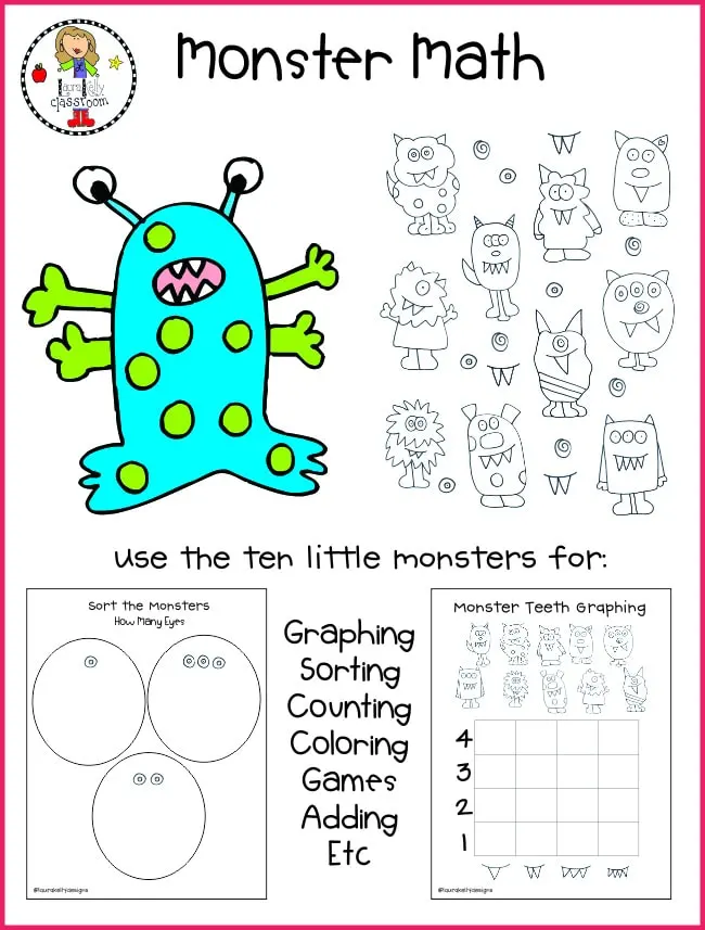 First grade students playing a memory card game with printable monster cards from a reading worksheet
