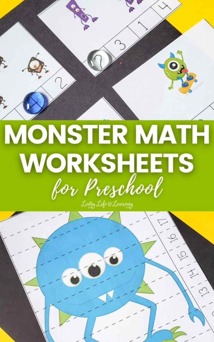Colorful spooky monster cards for the Monster Match worksheet activity