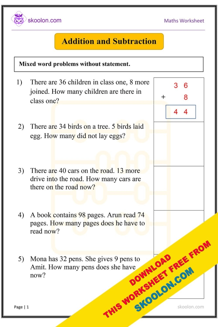 Algebra worksheet for Second Grade Children working on a Monster Subtraction Word Problems worksheet, solving math problems. Engaging second graders with creative subtraction challenges in algebra.