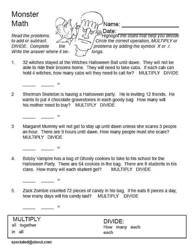 Algebra worksheet for Second Grade Colorful worksheet featuring monster-themed subtraction word problems for second graders. Engaging Monster Subtraction Word Problems for Grade 2.