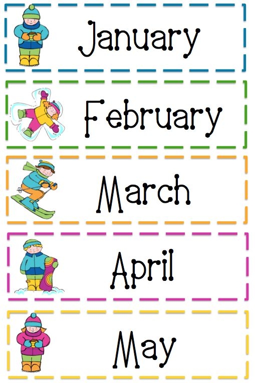 First grade students identifying the calendar months on this educational worksheet