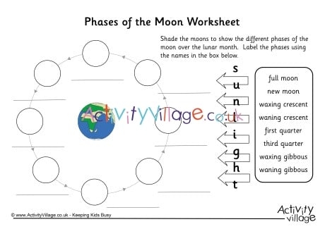 Identifying the Moons Phases worksheet for third grade science activity 23 Third grade student drawing moon phases in an earth science worksheet