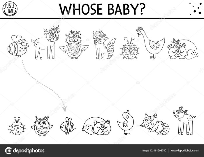 Kindergarten physical science coloring worksheet featuring a mother and child animal pair 25
