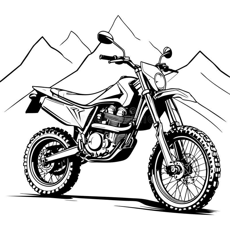 Motocross coloring worksheet for kindergarteners featuring a motocross rider in mid-air