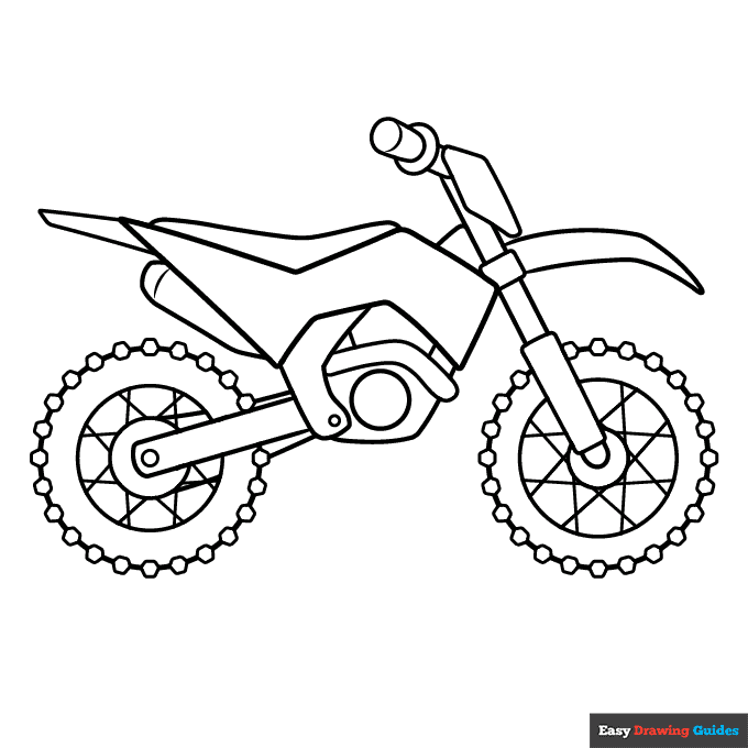 Motocross coloring worksheet for kindergarten featuring a rider in mid-air
