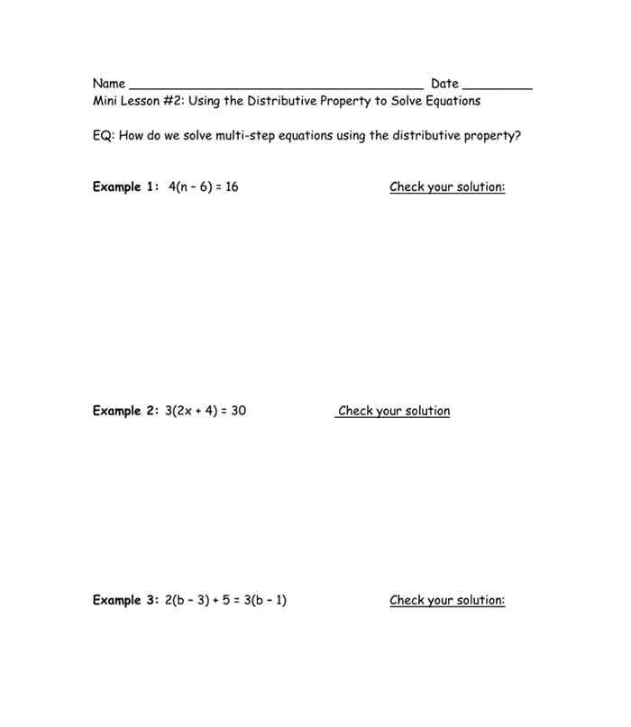 Engaging practice sheet for solving one-variable equations in an interactive way Worksheet featuring multi-step equations in a Tic-Tac-Toe format for eighth-grade students