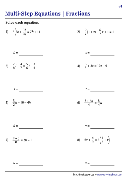 Fun and engaging code-breaking worksheet on multi-step equations for students Worksheet featuring multi-step equations for eighth graders to crack the code