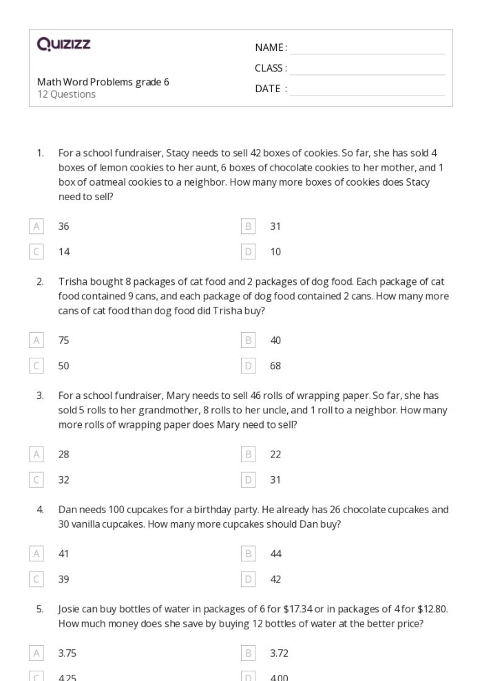 Elevations Challenging Word Problems Worksheet 16 Third grade student working on a worksheet of multi-step multiplication word problems